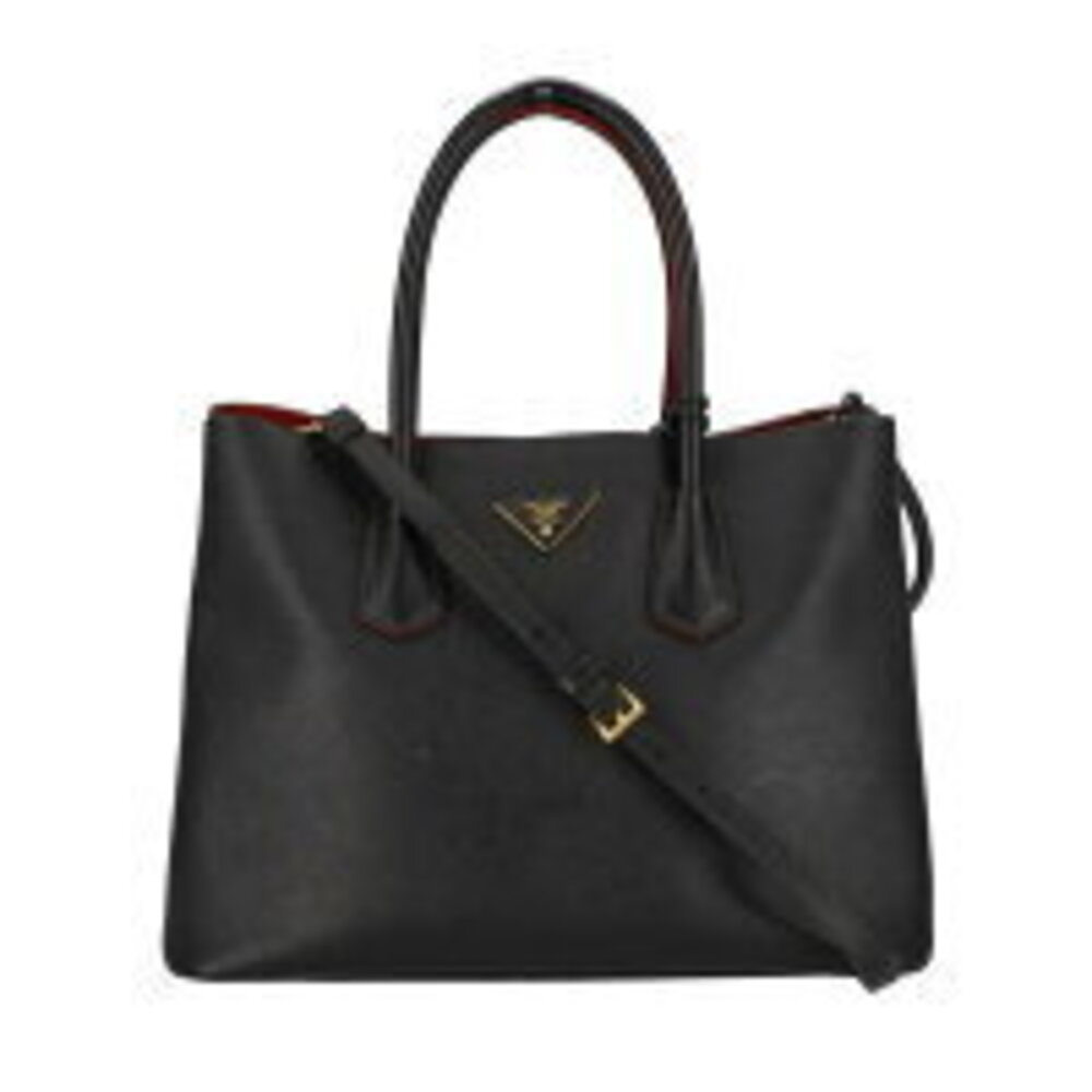 Prada Double Saffiano leather tote bag Black